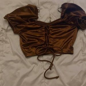 Brown Cropped Laced Backing Corset Small NEVER WORN BEFORE